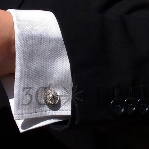 Botões de punho Dome em prata 925 aplicados