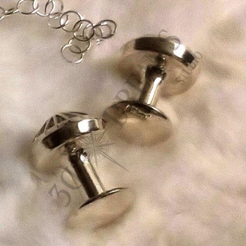 Botões de punho Dome em prata 925