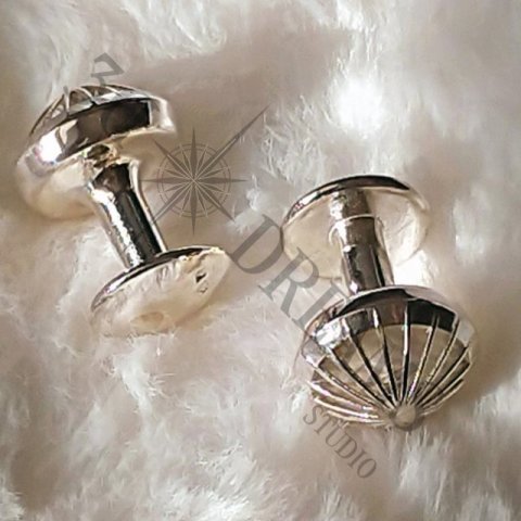 Botões de punho Dome em prata 925